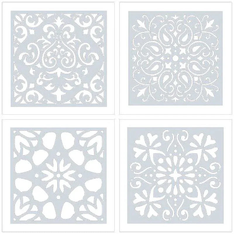 16 Pack Mandala Painting Stencils Drawing Dot Templates For Floor Wall DIY Decor