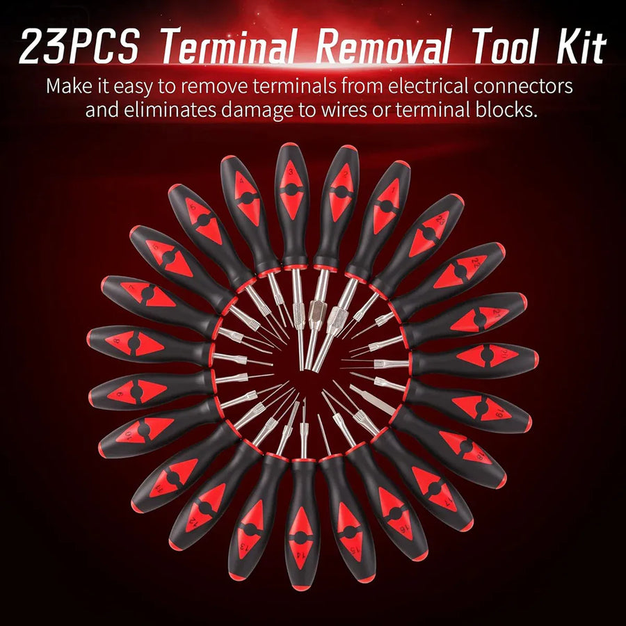 23PCS Wire Terminal Removal Tools Car Electrical Connector Pin Extractor Repair