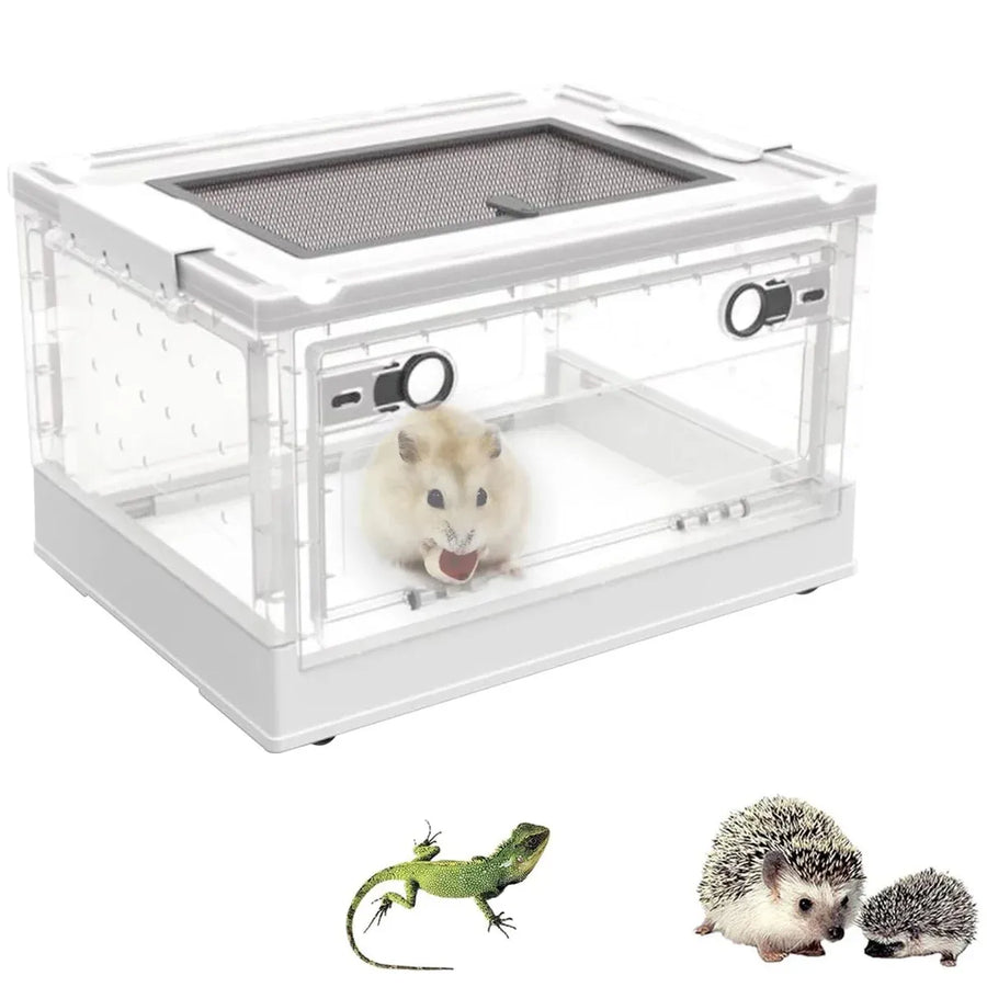 Foldable Hamster Breeding Box Transparent Small Pet Viewing House Indoor Habitat