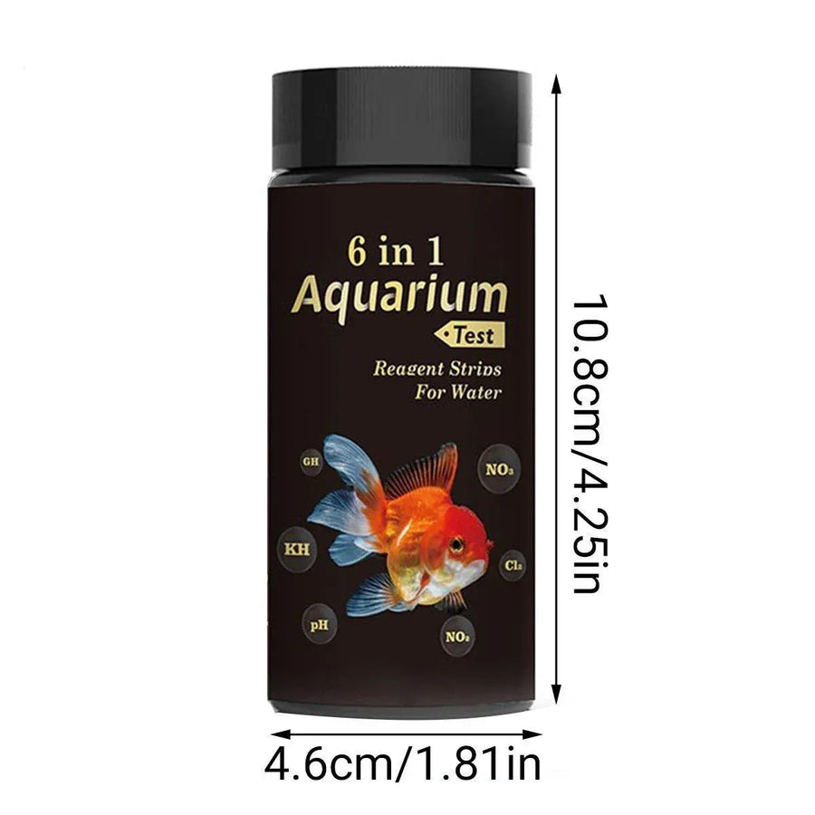 50pcs 6in1 Water Quality Test Strip for Fish Tank Aquarium Pool Accurate Testing