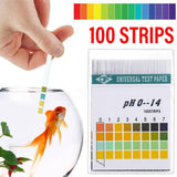 100pcs pH Test Strips 0-14 Alkaline Acid Litmus Kit for Urine Saliva Water - Side View