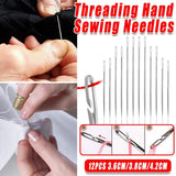 12PCS Easy Self Threading Hand Sewing Needles Assorted Sizes for DIY Stitching