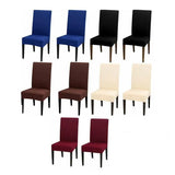 6X Stretch Chair Cover Seat Covers Spandex Washable Banquet Wedding Party Decora - Brown - Side View
