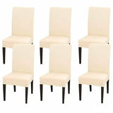 6X Stretch Chair Cover Seat Covers Spandex Washable Banquet Wedding Party Decora - Beige - Close-Up Angle