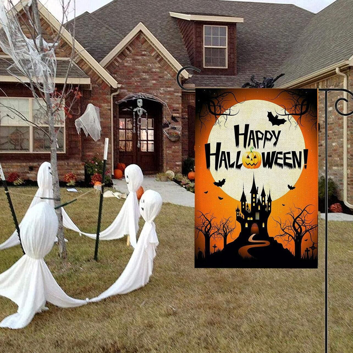 Christmas Halloween Garden Flag House Yard Decorative Double Sided Outdoor - Thanksgiving7