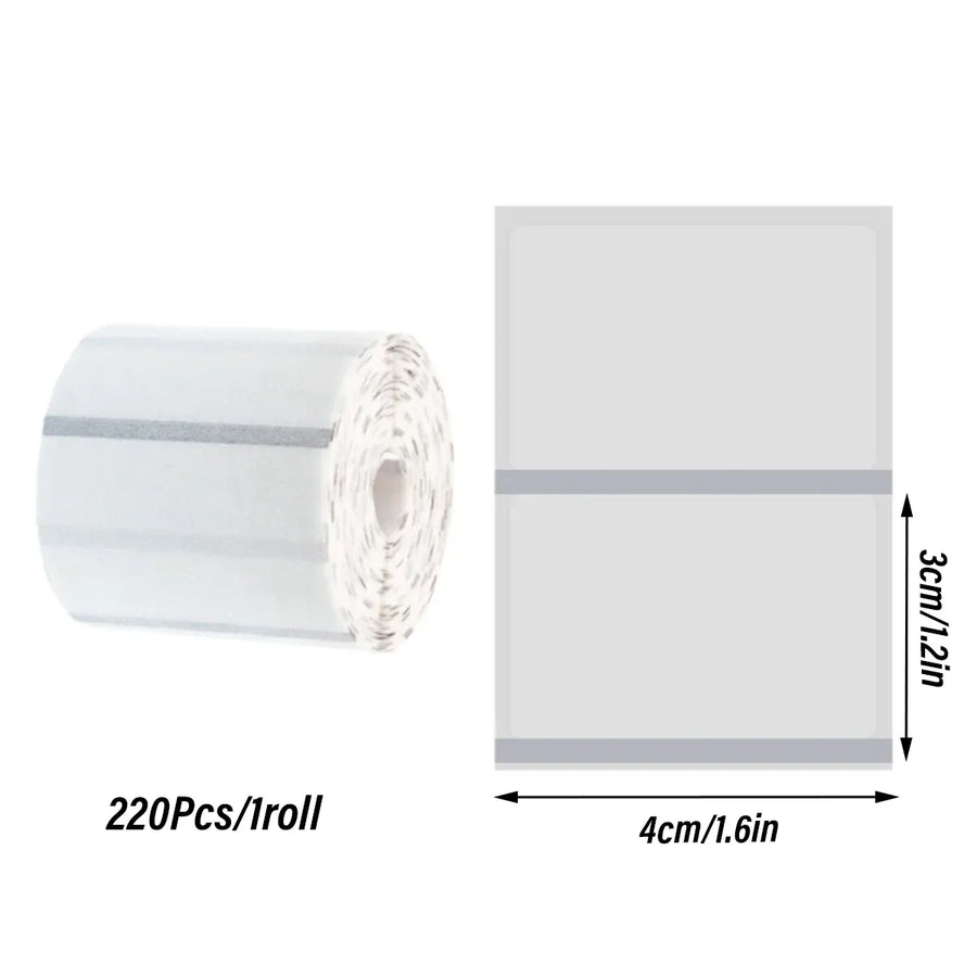 Transparent Thermal Label Printer Paper Roll Self Adhesive 220pcs Per Roll - 40x30cm