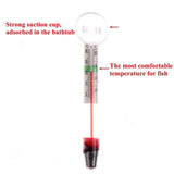 High Temperature Resistant Fish Tank Tortoise Tank Thermometer with Suction Cup - 45-Degree Angle