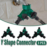 3PCS Versatile 2 Way Garden Hose Splitter Y Shape Water Pipe Connector Diverter
