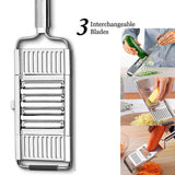 Multi-Purpose Vegetable Slicer Peeler Stainless Steel Grater Shredder Cutter - Top-Down View