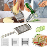 Multi-Purpose Vegetable Slicer Peeler Stainless Steel Grater Shredder Cutter - 45-Degree Angle