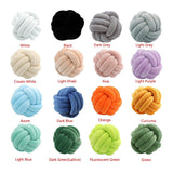 Three-Strand Braided Round Pillow Sofa Cushion Decorative Pillow for Living Room - Black - Top-Down View