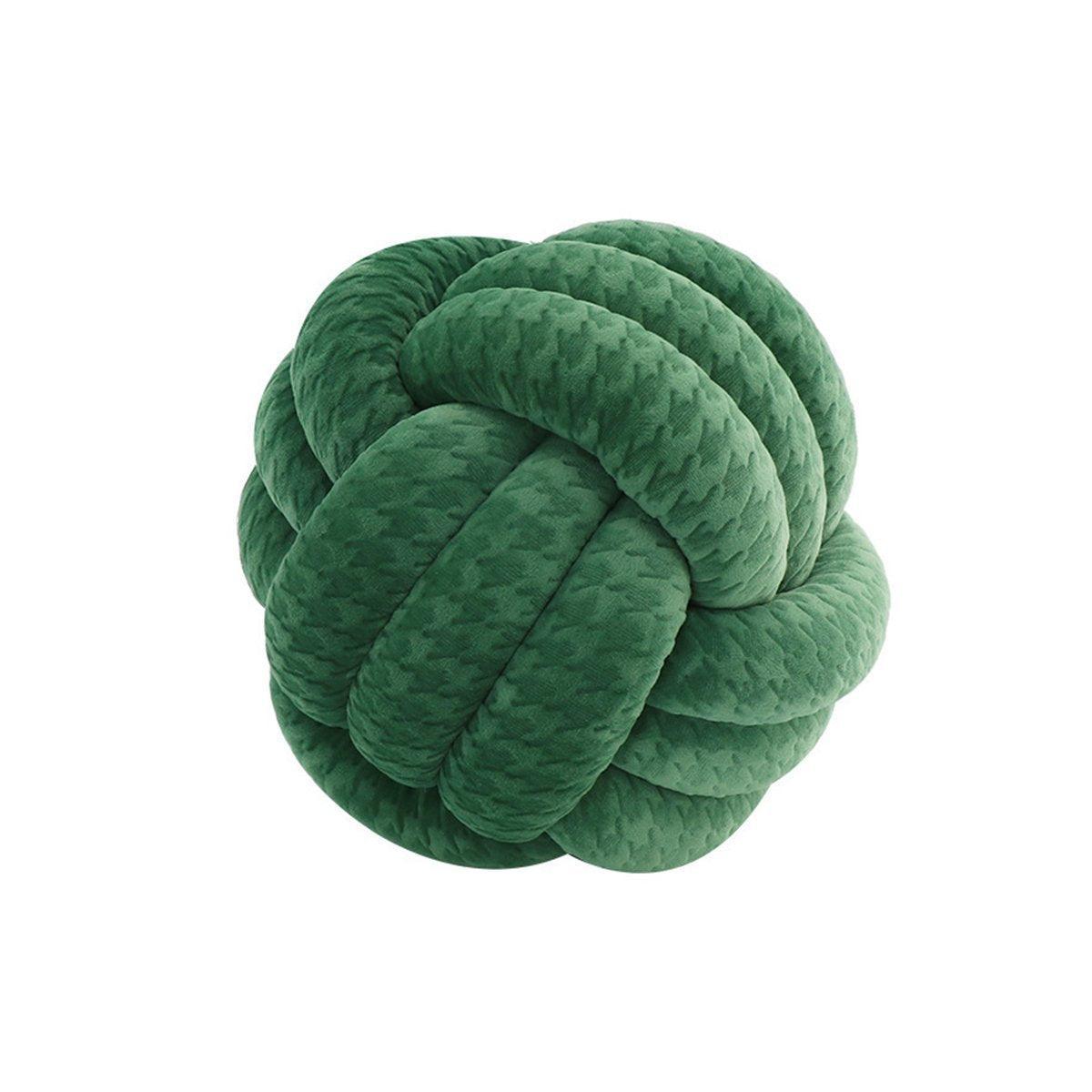 Three-Strand Braided Round Pillow Sofa Cushion Decorative Pillow for Living Room - Black