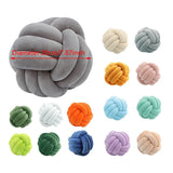 Three-Strand Braided Round Pillow Sofa Cushion Decorative Pillow for Living Room - Curcuma - Top-Down View