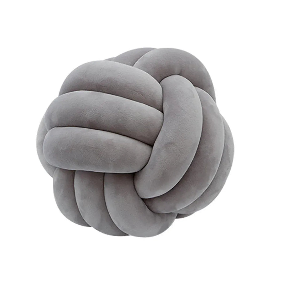 Three-Strand Braided Round Pillow Sofa Cushion Decorative Pillow for Living Room - Dark Grey