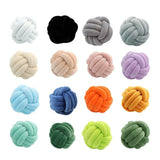 Three-Strand Braided Round Pillow Sofa Cushion Decorative Pillow for Living Room - Light Blue - Side View