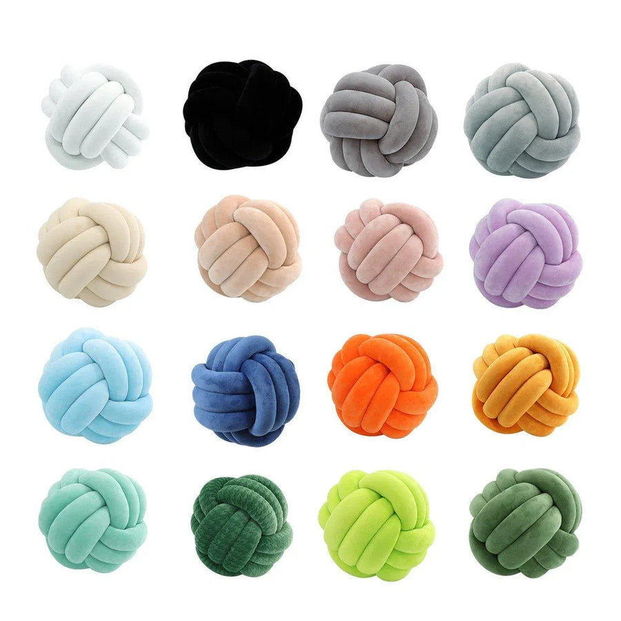 Three-Strand Braided Round Pillow Sofa Cushion Decorative Pillow for Living Room - Light Grey