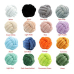 Three-Strand Braided Round Pillow Sofa Cushion Decorative Pillow for Living Room - Light Grey