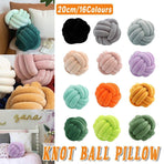 Three-Strand Braided Round Pillow Sofa Cushion Decorative Pillow for Living Room - Cream White