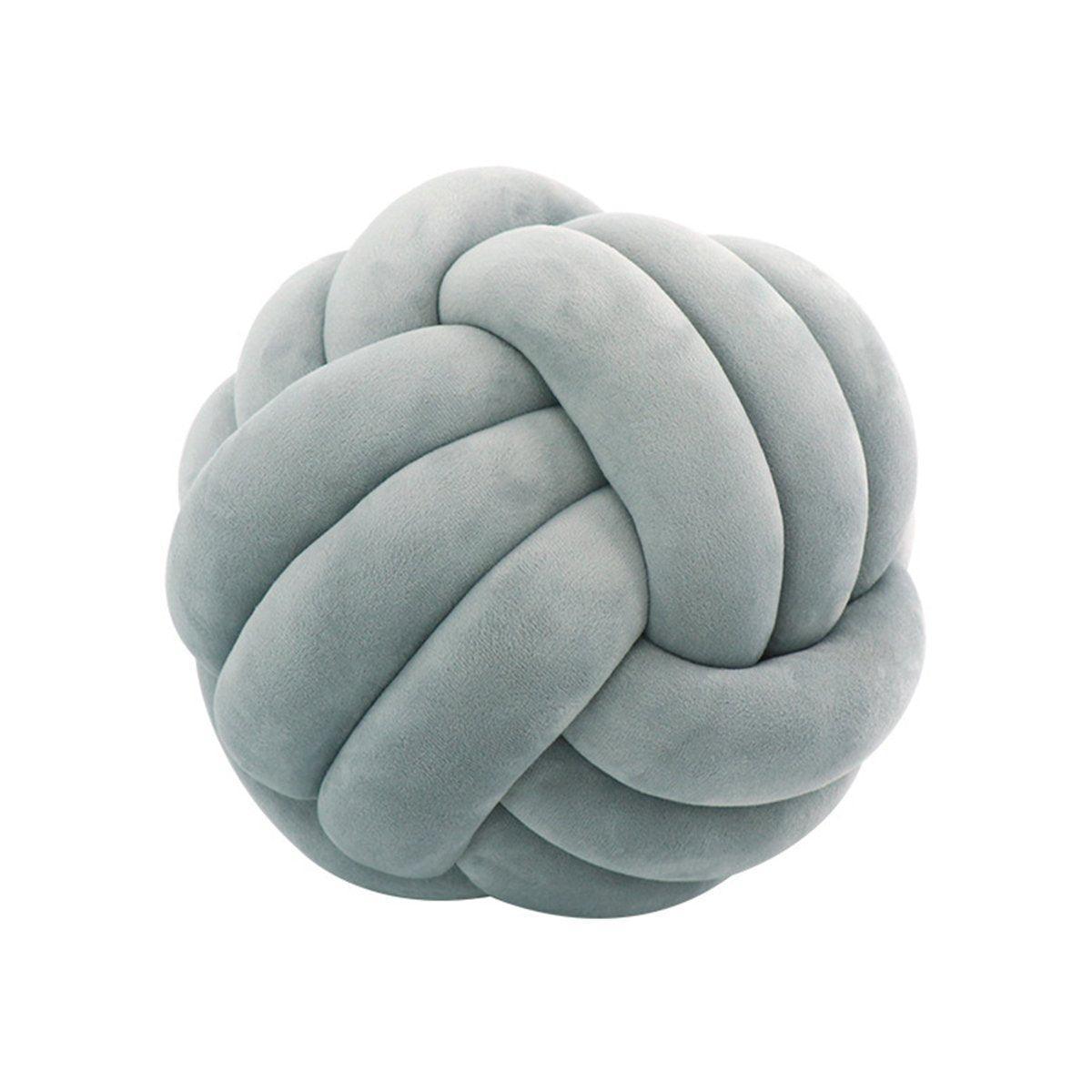 Three-Strand Braided Round Pillow Sofa Cushion Decorative Pillow for Living Room - Light Khaki