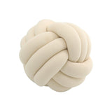 Three-Strand Braided Round Pillow Sofa Cushion Decorative Pillow for Living Room - Light Khaki - Low Angle