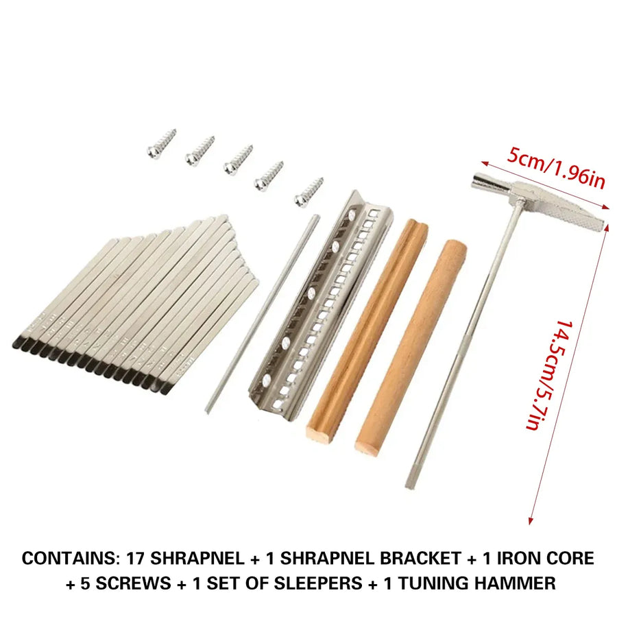 17-Tone Keyboard Set with Soundboard and Tuning Hammer for Musical Instrument