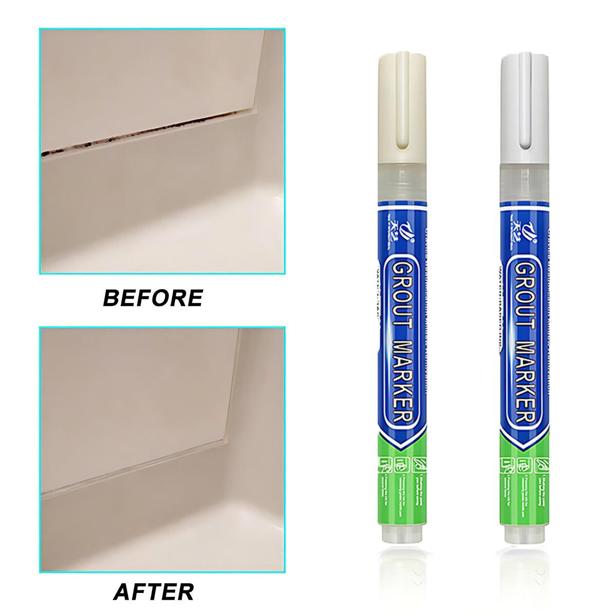 6Colours Tile Repair Pen Styling Wall Gap Grout Refresher Marker Bathroom - Light Grey