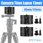 Action Camera 360° Rotating 60/120min Time Lapse Timer Tripod Head Adapter Gopro - 120min