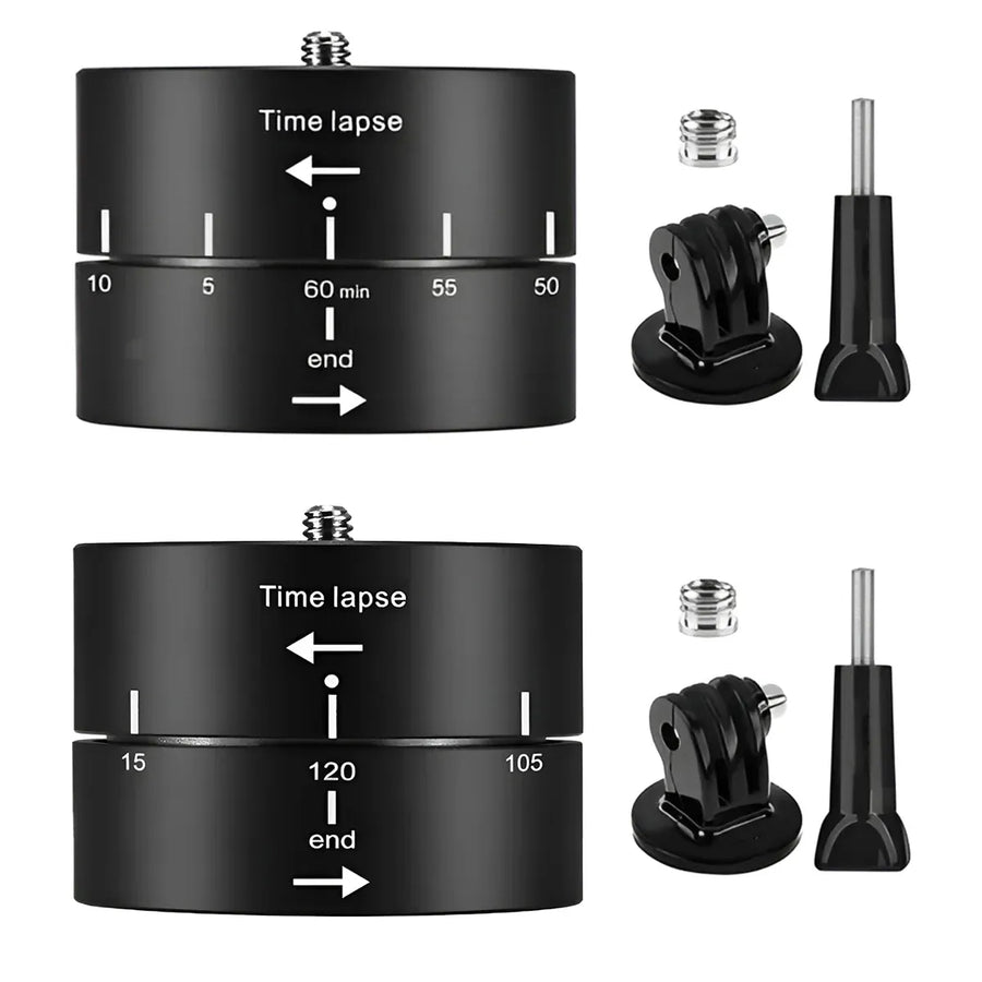 Action Camera 360° Rotating 60/120min Time Lapse Timer Tripod Head Adapter Gopro - 120min