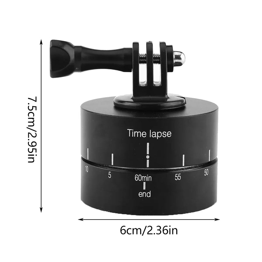 Action Camera 360° Rotating 60/120min Time Lapse Timer Tripod Head Adapter Gopro - 120min