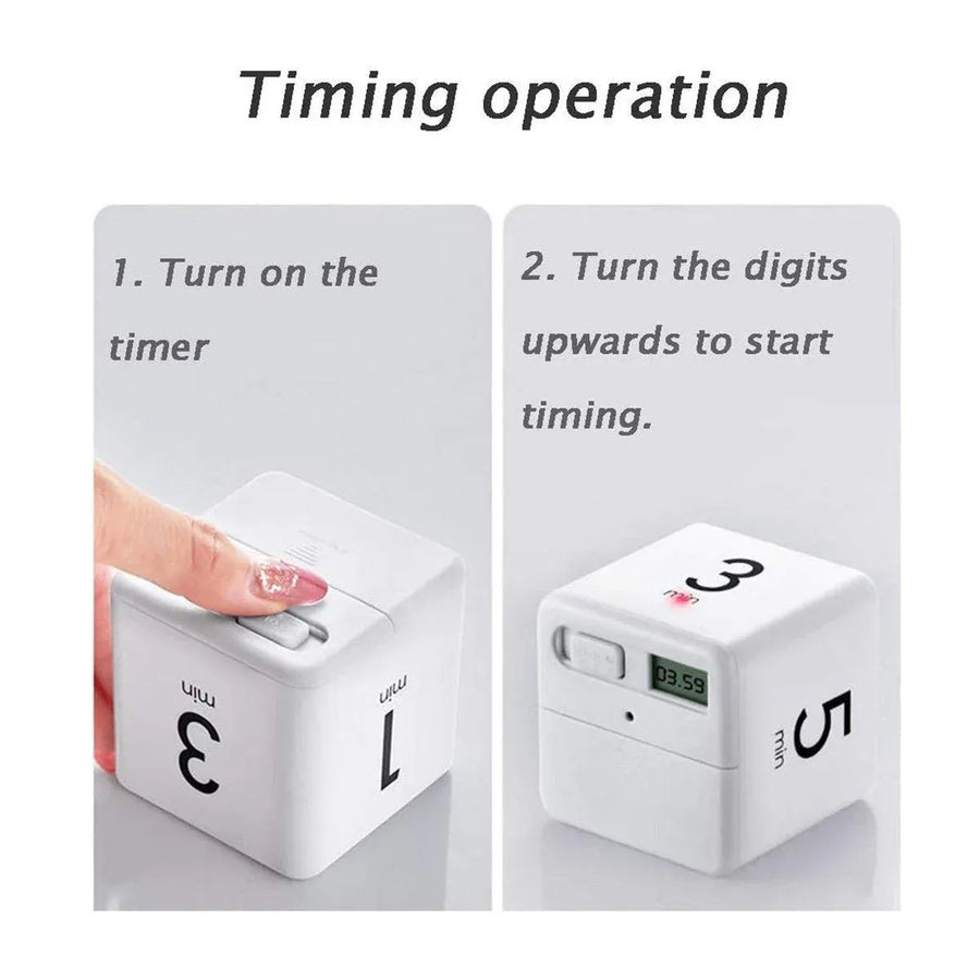Cubic Timer for Students Time Management Study Exercise Reminder Tool Adjustable - 1-3-5-10