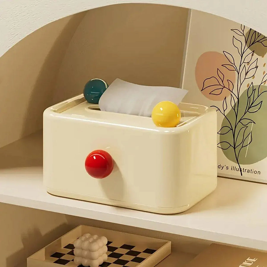 Cute Tissue Box with Lid Dustproof Paper Drawer Organizer for Living Room Table