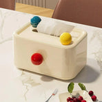 Cute Tissue Box with Lid Dustproof Paper Drawer Organizer for Living Room Table