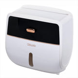 Wall-Mounted Toilet Tissue Paper Roll Holder Storage Box No punching Waterproof - Grey