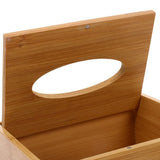 Bamboo Tissue Box Wooden Cover Dispenser Holder Storage Case for Home and Office - Extra Image