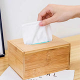 Bamboo Tissue Box Wooden Cover Dispenser Holder Storage Case for Home and Office - Extra Image