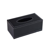 High-End PU Leather Tissue Box Holder for Hotel Home Office Decor Elegant Design - Black Woven Pattern - Extra Image