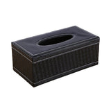 High-End PU Leather Tissue Box Holder for Hotel Home Office Decor Elegant Design - Black Buttons