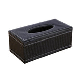 High-End PU Leather Tissue Box Holder for Hotel Home Office Decor Elegant Design - Black Buttons - Extra Image