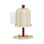 Double Shelf Paper Towel Box Dustproof Lid Vintage Tissue Holder for Kitchen - White