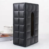 Leather Tissue Box Holder Rectangular Tissue Dispenser for Living Room Home - White - Extra Image