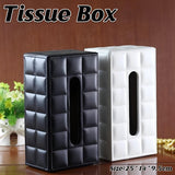Leather Tissue Box Holder Rectangular Tissue Dispenser for Living Room Home - White - Extra Image