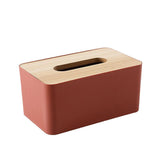 Wooden Lid Tissue Storage Box Dispenser for Napkins Desk Paper Holder Organiser - Yellow - Extra Image