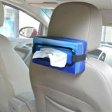Visor Back Seat Napkin Box Car Tissue Holder Auto Elastic Belt Sun Paper Rack Au - Top-Down View