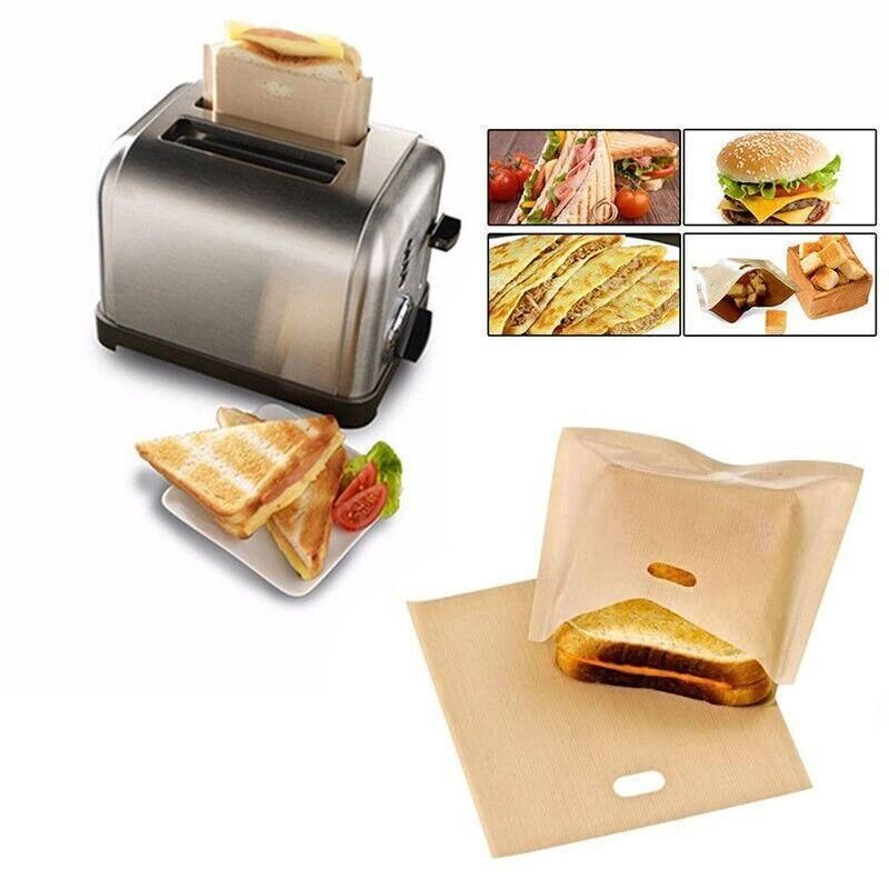 10-50Pcs Reusable Gluten-Free Toaster Bags for Sandwich Toasting - 10PCS