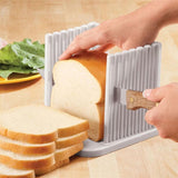 Bread Slicer Cutting Guide for Toast Sandwich with Adjustable Thickness Foldable - Rear View