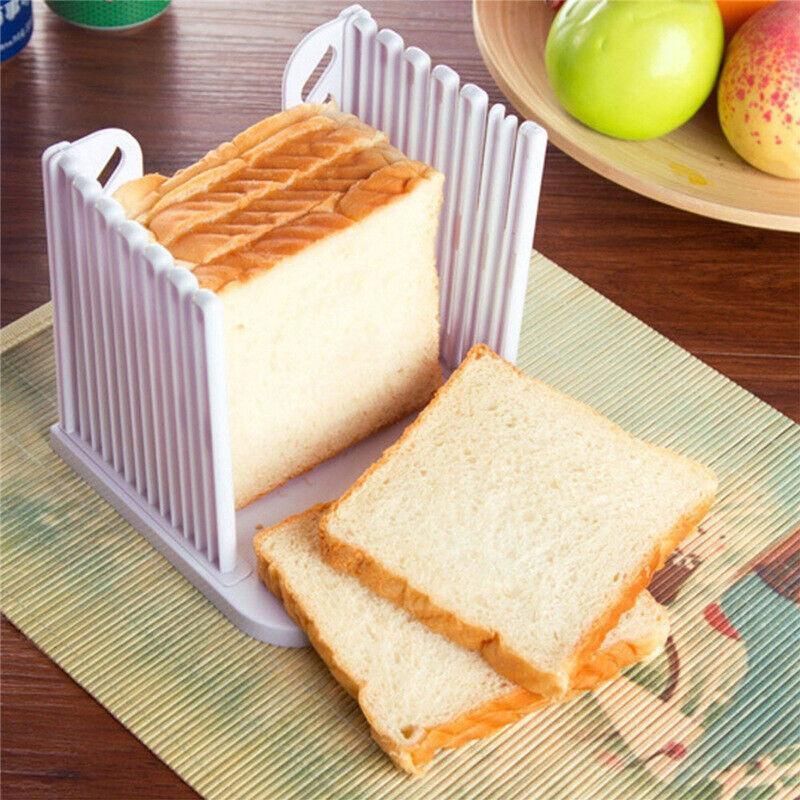 Bread Slicer Cutting Guide for Toast Sandwich with Adjustable Thickness Foldable