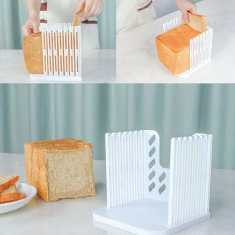 Bread Slicer Cutting Guide for Toast Sandwich with Adjustable Thickness Foldable