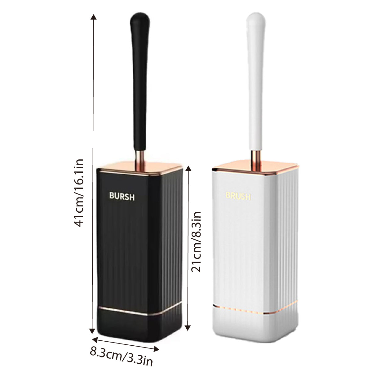 Wall Mounted Toilet Brush Holder Set Bathroom Cleaning Brush for Home Restroom - Black