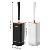 Wall Mounted Toilet Brush Holder Set Bathroom Cleaning Brush for Home Restroom - Black - Side View