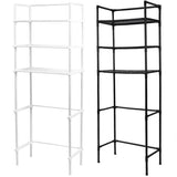 Bathroom Rack Over Toilet Washing Machine Shelf Storage Organizer Stand Unit - Black
